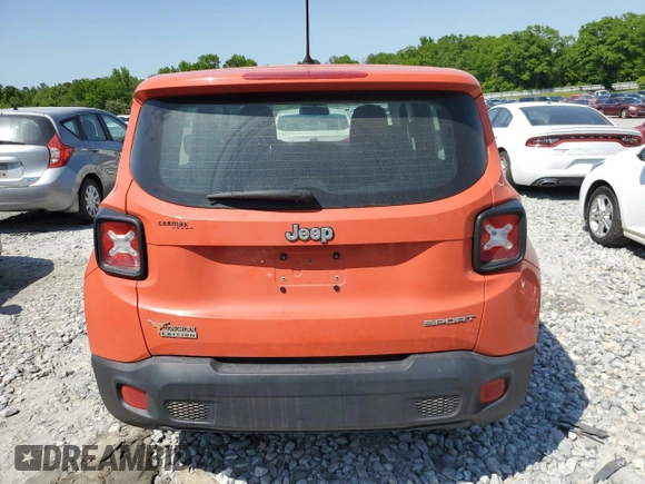 2017 Jeep Renegade Sport with VIN ZACCJAAH1HPF17141, listed as a Copart auction lot 53428695 with 133,877 mi miles and Salvage title. Bid and sale history available at DreamBid. Image 6.