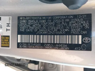 2022 Toyota Prius L Eco z VIN JTDKAMFU2N3165805, wystawiony jako IAAI lot #42428676 z przebiegiem 435 471 mil mil oraz . Historia ofert i sprzedaży dostępna na DreamBid. Obrazek 9.