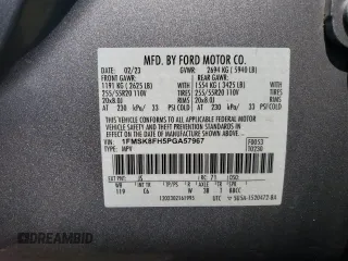 2023 Ford Explorer Limited с VIN 1FMSK8FH5PGA57967, выставлен на аукционе Copart как лот 64985715 с пробегом 8 990 миль миль и Чистый • Clean title. История ставок и продаж доступна на DreamBid. Изображение 12.