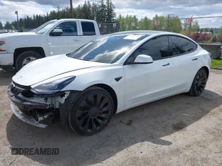 2021 Tesla Model 3 Performance with VIN 5YJ3E1EC2MF096681, listed as a IAAI auction lot 42068782 with 34,852 mi miles and . Bid and sale history available at DreamBid. Image 23.