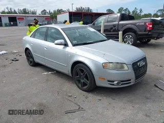 2007 Audi A4 2.0T with VIN WAUDF78E37A179449, listed as a IAAI auction lot 41599747 with 187,936 mi miles. Bid and sale history available at carsss.com. Image 1.