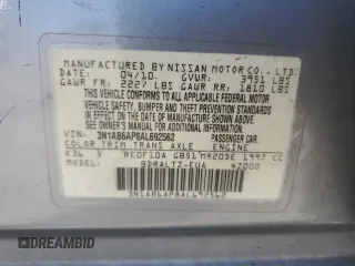 2010 Nissan Sentra S with VIN 3N1AB6AP8AL692562, listed as a Copart auction lot 49014345 with 105,454 mi miles and Salvage title. Bid and sale history available at DreamBid. Image 13.