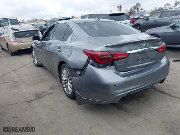 2021 Infiniti Q50 3.0t LUXE with VIN JN1EV7BR7MM751691, listed as a IAAI auction lot 41858239 with 37,948 mi miles. Bid and sale history available at carsss.com. Image 3.
