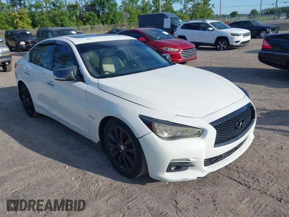 2014 Infiniti Q50 Hybrid Premium with VIN JN1AV7AP2EM690136, listed as a IAAI auction lot 42481510 with 203,832 mi miles and . Bid and sale history available at DreamBid. Image 1.