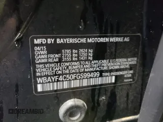 2015 BMW 7 Series 740Li xDrive with VIN WBAYF4C50FGS99499, listed as a Copart auction lot 87686735 with 108,568 mi miles and Salvage Title. Bid and sale history available at carsss.com. Image 12.