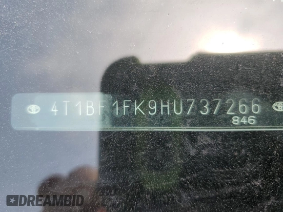 2017 Toyota Camry XLE с VIN 4T1BF1FK9HU737266, выставлен на аукционе Copart как лот 60089895 с пробегом 175 188 миль миль и Чистый • Clean title. История ставок и продаж доступна на DreamBid. Изображение 12.