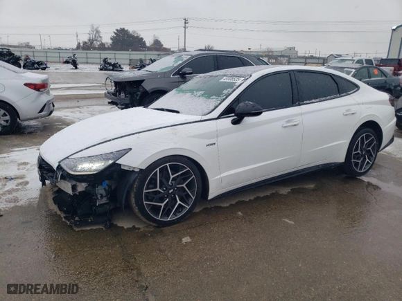 2021 Hyundai Sonata N Line with VIN 5NPEK4JC6MH106395, listed as a Copart auction lot 45508525 with 46,999 mi miles and Salvage Title. Bid and sale history available at carsss.com. Image 1.