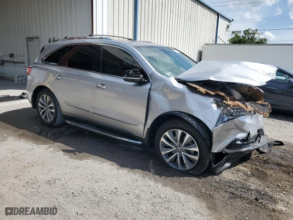 2015 Acura MDX Tech Pkg with VIN 5FRYD4H45FB009386, listed as a Copart auction lot 52121635 with 0 mi miles and Salvage Title. Bid and sale history available at carsss.com. Image 4.