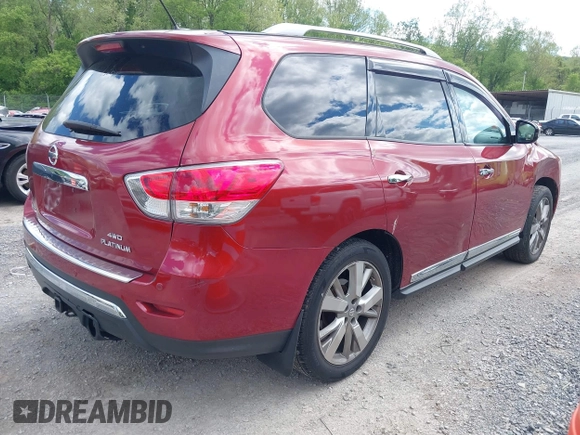 2013 Nissan Pathfinder SV with VIN 5N1AR2MM1DC641760, listed as a IAAI auction lot 42156769 with 149,850 mi miles and . Bid and sale history available at DreamBid. Image 4.