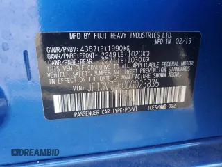 2013 Subaru WRX WRX Limited с VIN JF1GV7F60DG023835, выставлен на аукционе Copart как лот 44227435 с пробегом 143 901 миль миль и Чистый • Clean title. История ставок и продаж доступна на DreamBid. Изображение 12.