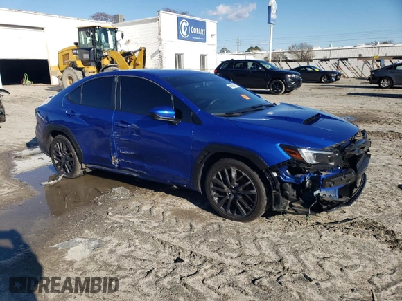 2022 Subaru WRX Premium with VIN JF1VBAF66N9015757, listed as a Copart auction lot 45162385 with 22,539 mi miles and Salvage Title. Bid and sale history available at carsss.com. Image 4.