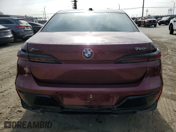 2023 BMW 7 Series 760i xDrive with VIN WBA33EJ08PCL84213, listed as a Copart auction lot 62388195 with 4,984 mi miles and Clean title. Bid and sale history available at DreamBid. Image 6.