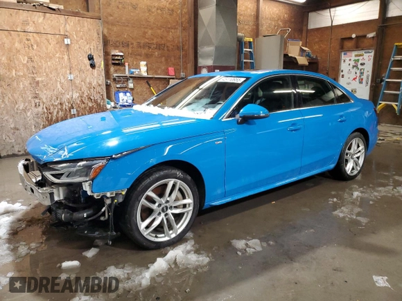 2021 Audi A4 S line Premium with VIN WAUDAAF46MA028574, listed as a Copart auction lot 45110955 with 39,113 mi miles and Salvage Title. Bid and sale history available at DreamBid. Image 1.