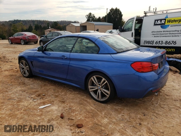2015 BMW 4 Series 435i with VIN WBA3T3C58FP738896, listed as a Copart auction lot 80750474 with 105,430 mi miles and Salvage Title. Bid and sale history available at carsss.com. Image 2.
