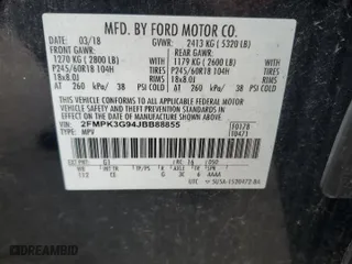 2018 Ford Edge SE with VIN 2FMPK3G94JBB88855, listed as a Copart auction lot 53040775 with 118,510 mi miles and Clean Title. Bid and sale history available at carsss.com. Image 13.
