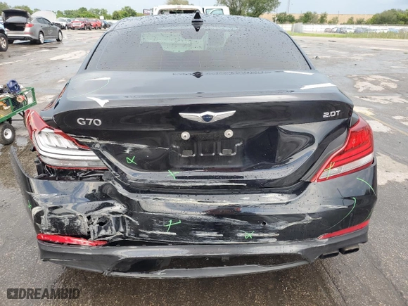 2020 Genesis G70 2.0T with VIN KMTG44LA6LU065349, listed as a Copart auction lot 60222483 with 55,629 mi miles. Bid and sale history available at carsss.com. Image 6.