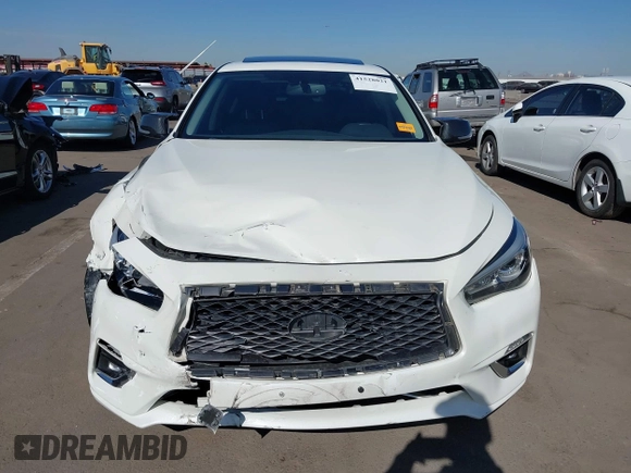2019 Infiniti Q50 3.0t LUXE with VIN JN1EV7AP5KM514713, listed as a IAAI auction lot 41528021 with 90,306 mi miles. Bid and sale history available at carsss.com. Image 12.