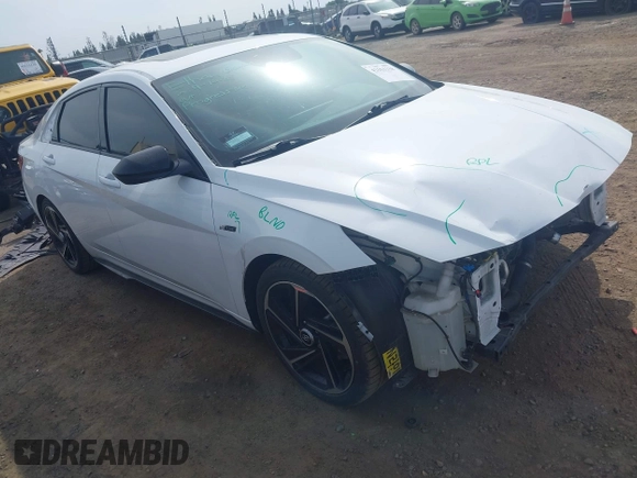 2023 Hyundai Elantra N Line z VIN KMHLR4AF5PU377340, wystawiony jako IAAI lot #42153338 z przebiegiem 50 314 mil mil oraz . Historia ofert i sprzedaży dostępna na DreamBid. Obrazek 1.
