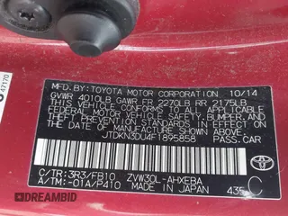 2015 Toyota Prius Four with VIN JTDKN3DU4F1895858, listed as a IAAI auction lot 41902502 with 255,787 mi miles. Bid and sale history available at carsss.com. Image 9.
