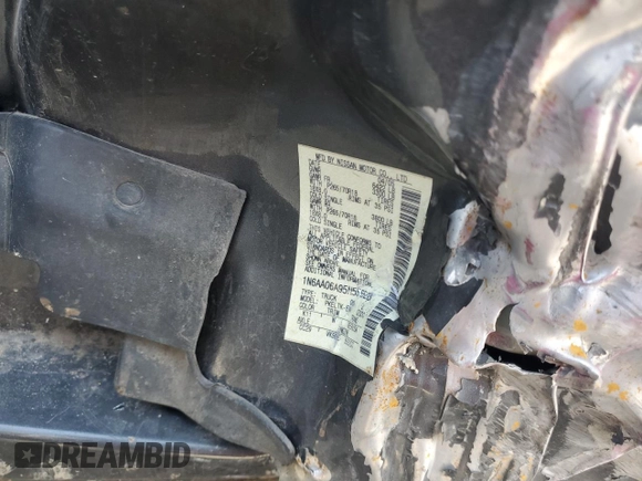 2005 Nissan Titan SE with VIN 1N6AA06A95N555523, listed as a Copart auction lot 62073754 with Not provided miles and Salvage title. Bid and sale history available at DreamBid. Image 15.
