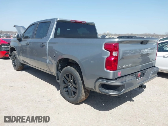 2024 Chevrolet Silverado 1500 Custom with VIN 3GCPABEK4RG279124, listed as a IAAI auction lot 41829561 with 6,743 mi miles and . Bid and sale history available at DreamBid. Image 3.