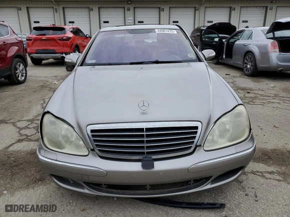 2003 Mercedes-Benz S-Class 5.0L with VIN WDBNG84J13A366615, listed as a Copart auction lot 44501475 with 154,194 mi miles and Clean Title. Bid and sale history available at carsss.com. Image 5.