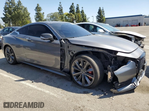 2021 Infiniti Q60 Red Sport 400 with VIN JN1FV7LK5MM530077, listed as a Copart auction lot 52732985 with 38,404 mi miles and Salvage title. Bid and sale history available at DreamBid. Image 4.