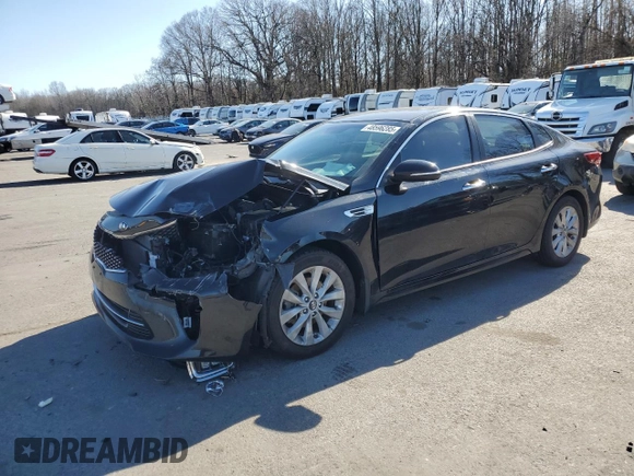 2018 Kia Optima LX with VIN 5XXGT4L34JG201662, listed as a Copart auction lot 48596285 with 136,859 mi miles and Salvage Title. Bid and sale history available at carsss.com. Image 1.