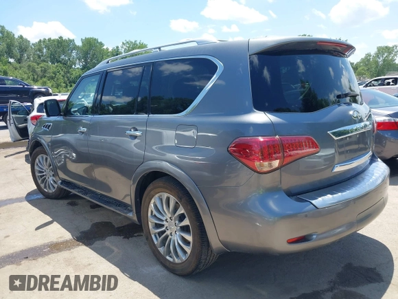 2016 Infiniti QX80 with VIN JN8AZ2NC4G9401117, listed as a IAAI auction lot 42591693 with 141,270 mi miles and . Bid and sale history available at DreamBid. Image 3.