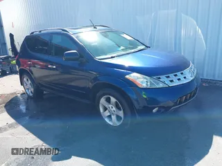 2003 Nissan Murano SL with VIN JN8AZ08W03W222708, listed as a IAAI auction lot 41792401 with 263,843 mi miles and . Bid and sale history available at DreamBid. Image 1.