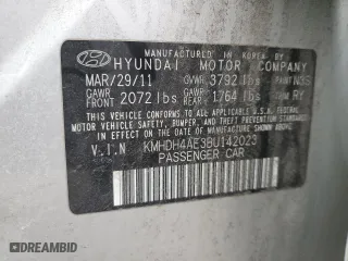 2011 Hyundai Elantra Ltd with VIN KMHDH4AE3BU142023, listed as a Copart auction lot 48465955 with 120,069 mi miles and Salvage Title. Bid and sale history available at carsss.com. Image 12.