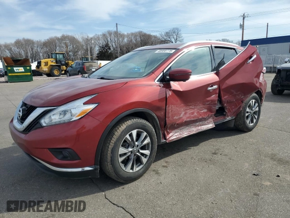 2017 Nissan Murano SL z VIN 5N1AZ2MH1HN130305, wystawiony jako Copart lot #48958775 z przebiegiem 99 395 mil mil oraz Szkoda całkowita • Salvage title. Historia ofert i sprzedaży dostępna na DreamBid. Obrazek 1.