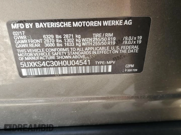 2017 BMW X5 xDrive35d with VIN 5UXKS4C30H0U04541, listed as a Copart auction lot 84384054 with 76,008 mi miles and Salvage Title. Bid and sale history available at carsss.com. Image 15.