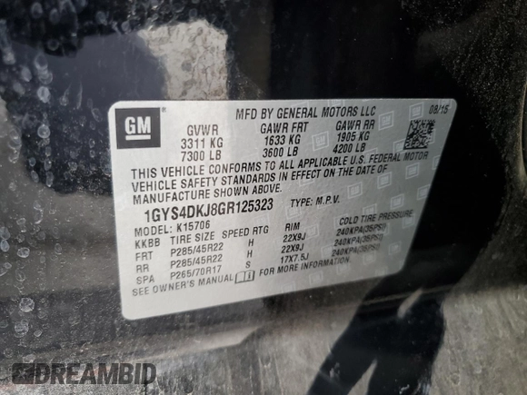 2016 Cadillac Escalade Platinum z VIN 1GYS4DKJ8GR125323, wystawiony jako Copart lot #89147295 z przebiegiem 131 657 mil mil oraz Szkody całkowita. Historia ofert i sprzedaży dostępna na DreamBid. Obrazek 13.