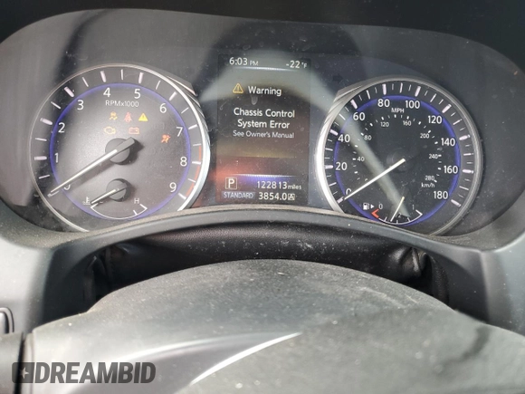 2014 Infiniti Q50 Premium with VIN JN1BV7ARXEM687233, listed as a Copart auction lot 58828595 with 122,813 mi miles and Salvage title. Bid and sale history available at DreamBid. Image 9.