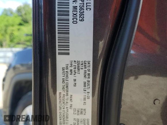 2023 Jeep Compass Latitude с VIN 3C4NJDBN0PT563629, выставлен на аукционе Copart как лот 55604875 с пробегом 80 742 миль миль и Списание • Salvage title. История ставок и продаж доступна на DreamBid. Изображение 13.
