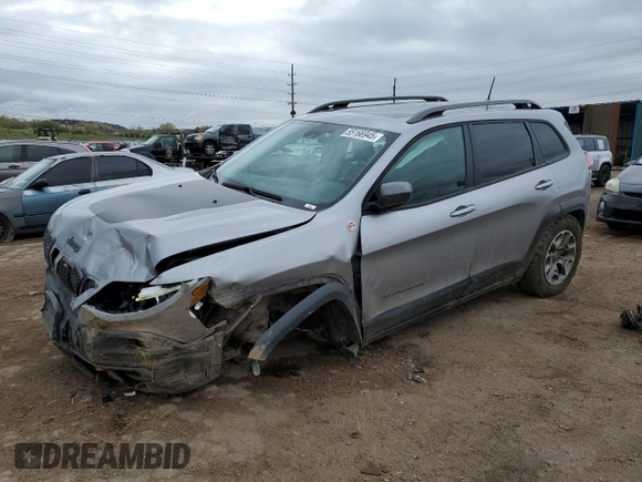 2021 Jeep Cherokee Trailhawk with VIN 1C4PJMBX2MD143446, listed as a Copart auction lot 55166945 with 83,841 mi miles and Salvage title. Bid and sale history available at DreamBid. Image 1.