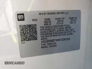 2024 Chevrolet Malibu LT with VIN 1G1ZD5ST0RF229720, listed as a Copart auction lot 55753105 with 21,414 mi miles and Clean Title. Bid and sale history available at DreamBid. Image 13.