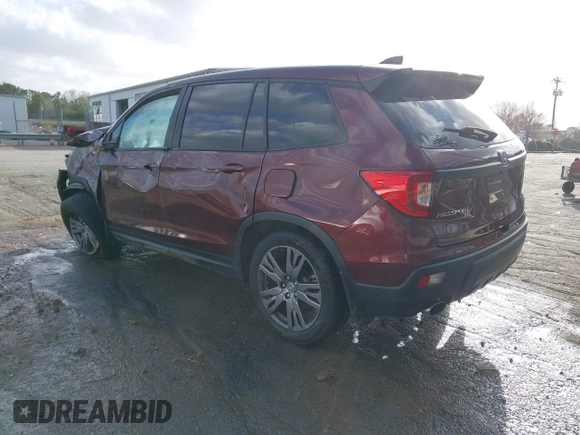 2021 Honda Passport EX-L with VIN 5FNYF7H55MB015305, listed as a IAAI auction lot 41672601 with 74,788 mi miles. Bid and sale history available at carsss.com. Image 3.