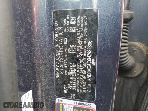 2022 Kia Sportage LX with VIN KNDPMCAC6N7982886, listed as a Copart auction lot 51713565 with 43,416 mi miles and Salvage Title. Bid and sale history available at DreamBid. Image 16.