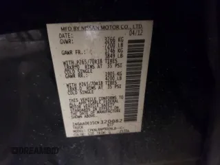 2012 Nissan Titan SV with VIN 1N6AA0EJ5CN320082, listed as a Copart auction lot 86660964 with Not Provided miles and Salvage Title. Bid and sale history available at carsss.com. Image 14.