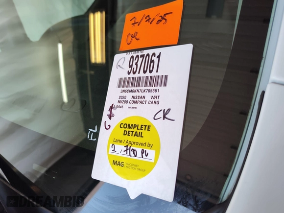 2020 Nissan NV200 SV with VIN 3N6CM0KN7LK705561, listed as a IAAI auction lot 42751016 with 62,162 mi miles and . Bid and sale history available at DreamBid. Image 8.