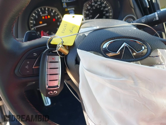 2022 Infiniti Q60 Red Sport 400 with VIN JN1FV7LL2NM680688, listed as a IAAI auction lot 41263397 with 14,001 mi miles and . Bid and sale history available at DreamBid. Image 11.