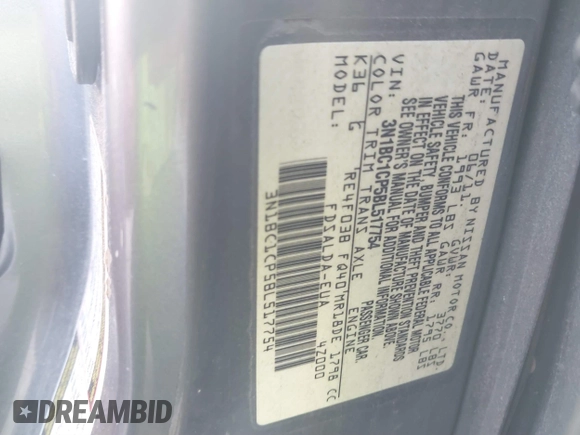 2011 Nissan Versa S z VIN 3N1BC1CP5BL517754, wystawiony jako IAAI lot #41675383 z przebiegiem 125 000 mil mil oraz . Historia ofert i sprzedaży dostępna na DreamBid. Obrazek 9.