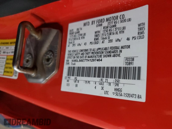 2017 Ford Transit Connect XL with VIN NM0LS6E77H1297464, listed as a Copart auction lot 75273874 with 194,959 mi miles and Clean title. Bid and sale history available at DreamBid. Image 12.