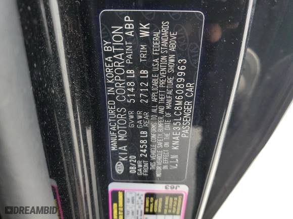 2021 Kia Stinger GT with VIN KNAE35LC8M6089963, listed as a Copart auction lot 72690844 with 43,317 mi miles and Salvage Title. Bid and sale history available at carsss.com. Image 14.