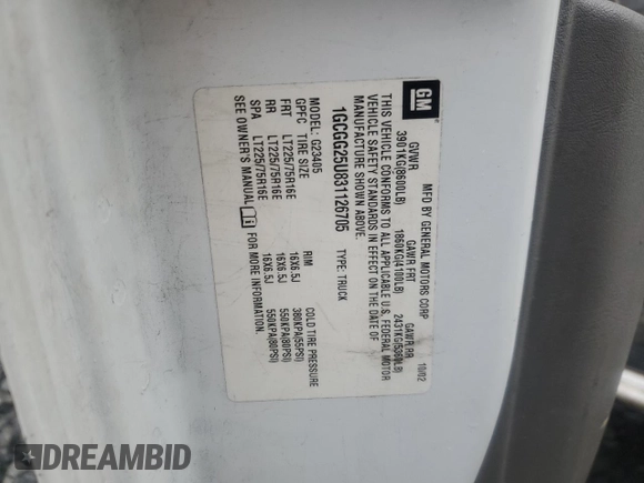 2003 Chevrolet Express Cargo with VIN 1GCGG25U831126705, listed as a Copart auction lot 73466744 with 265,323 mi miles and Salvage Title. Bid and sale history available at DreamBid. Image 14.