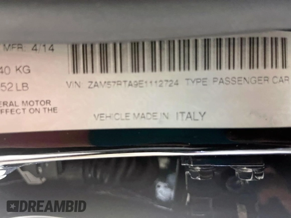 2014 Maserati Ghibli S Q4 z VIN ZAM57RTA9E1112724, wystawiony jako Copart lot #57189295 z przebiegiem 45 525 mil mil oraz Szkody całkowita. Historia ofert i sprzedaży dostępna na DreamBid. Obrazek 10.