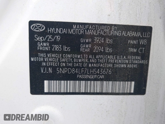 2020 Hyundai Elantra Value Edition z VIN 5NPD84LF7LH543676, wystawiony jako IAAI lot #42198725 z przebiegiem 112 802 mil mil oraz . Historia ofert i sprzedaży dostępna na DreamBid. Obrazek 9.