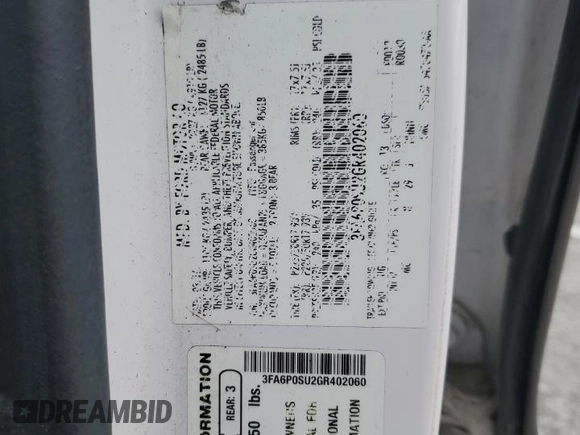 2016 Ford Fusion Titanium with VIN 3FA6P0SU2GR402060, listed as a Copart auction lot 47550895 with 153,714 mi miles and Salvage title. Bid and sale history available at DreamBid. Image 12.
